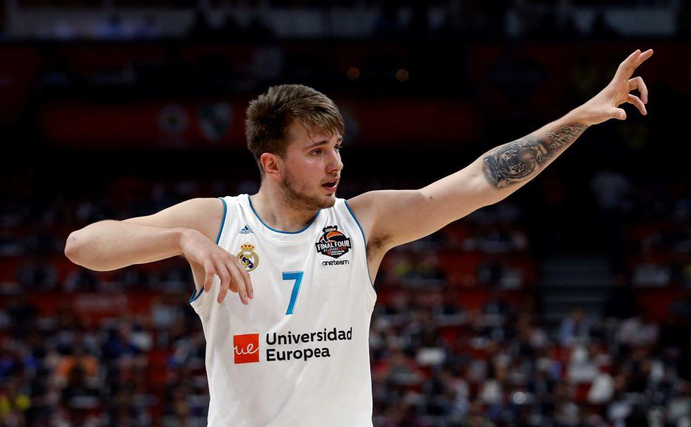 Luka Doncic reacts in the Final Four.