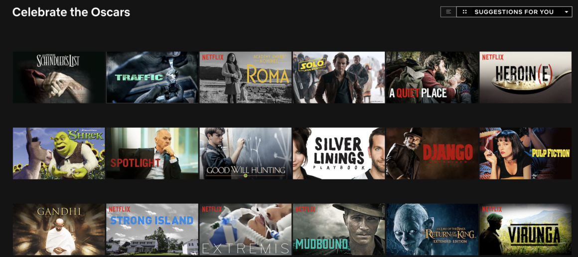 Sidebar Netflix Rolls Out 'Celebrate The Oscars' Category Ahead Of