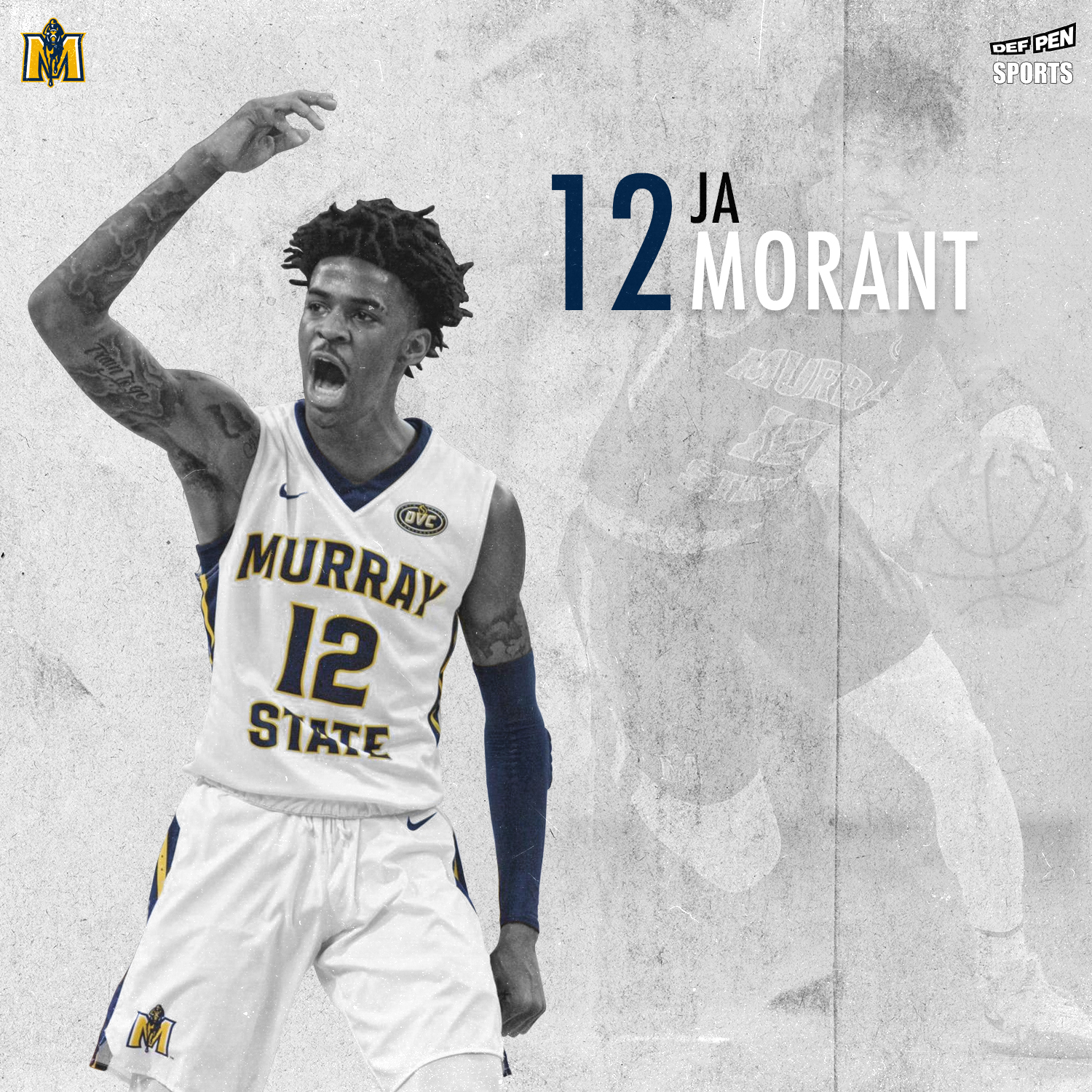 NBA_ Ja Morant Jersey Murray State Racers College Basketball