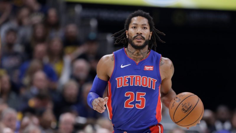 NBA on ESPN - Derrick Rose in these Detroit Pistons throwback threads is 🔥