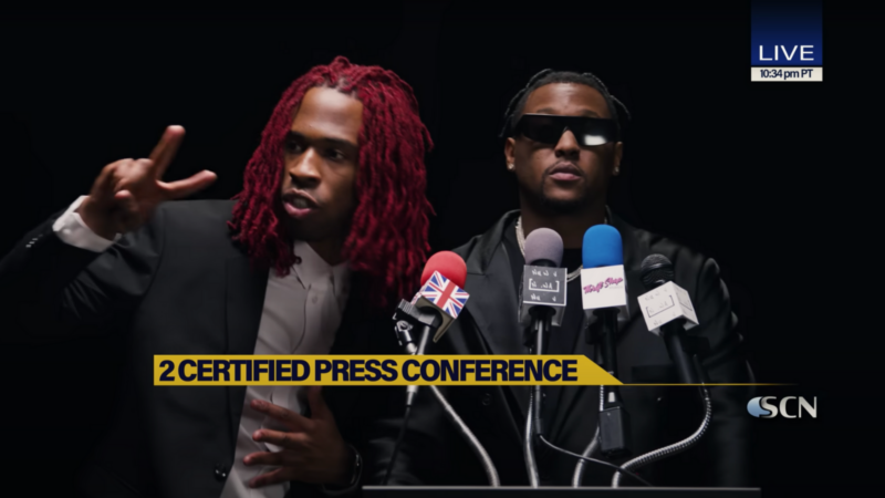 Hit-Boy and Avelino in the "2 Certified" video