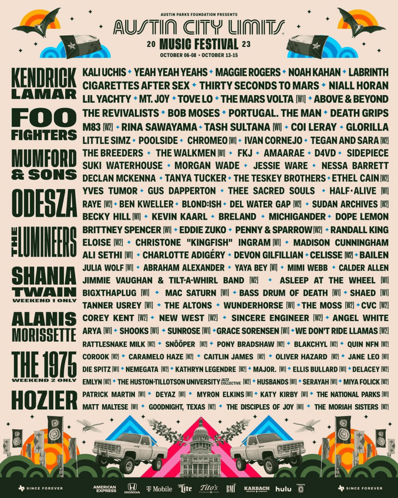 Austin City Limits Festival Lineup Def Pen
